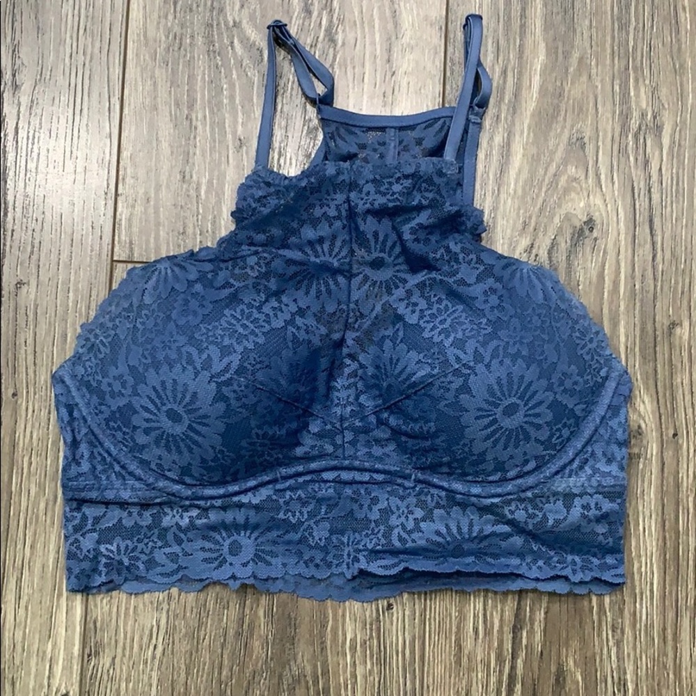 PINK High Neck Push Up Lace Bralette